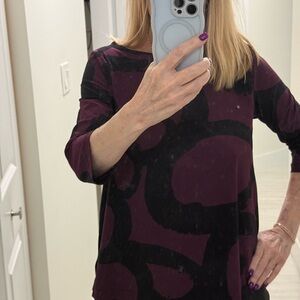 Porto Stylish Black and Maroon Top